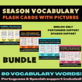 seasons bundle bilingual flashcards  | Portuguese & Spanis