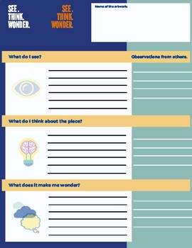 see think wonder worksheet by karinaesperanza | Teachers Pay Teachers