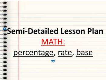 Preview of semi-detailed lesson plan in Math