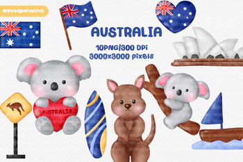 Preview of set of Australia travel elements