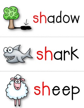 sh Digraph Word Cards