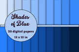 shades of blue digital papers