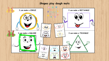 Preview of shapes play dough mats, play doh mat, shape activities, task cards,