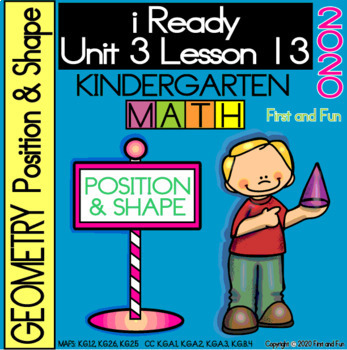 Preview of POSITION & SHAPE iREADY KINDERGARTEN MATH UNIT 3 LESSON 13 WORKSHEET POSTER EXIT