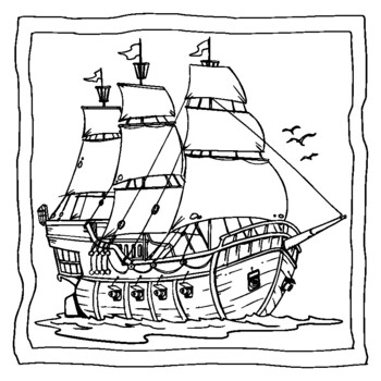 childrens coloring pages pirates ship