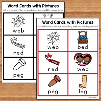 short e - Word Cards with Pictures - Flashcards and Worksheets by Annie ...