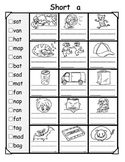 short vowel worksheets