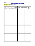 short vs long vowel sound sort with pictures
