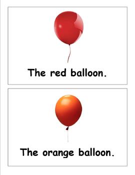 Preview of sight word book: balloons