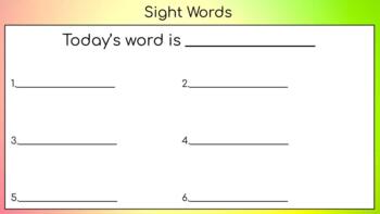 Preview of Sight word blank layout