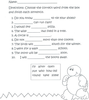 sight word sentences fill i by paula uthoff teachers pay teachers