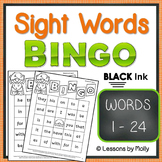 sight-words {BINGO-words 1 through 24 BLACK ink}