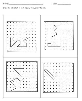 simetría symmetry practice with grid TEKS 4.6B by Maestra Jax DLI