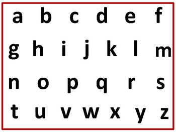 Preview of simple alphabet chart