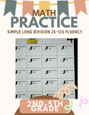 simple long division, 2 s - 12 s, fluency practice