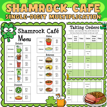 Preview of St. Patrick's Math: Single-Digit Multiplication