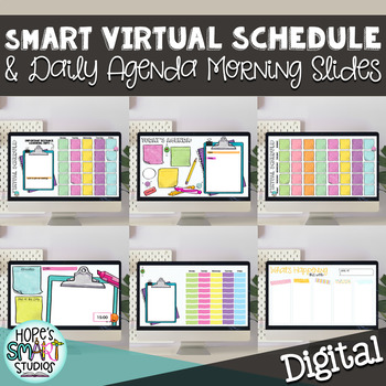 Preview of smART Digital Daily Agenda & Virtual Schedule with embedded timers!
