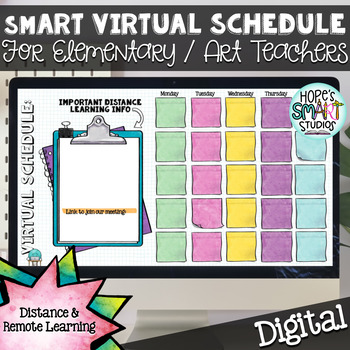 Preview of smART Digital Virtual Schedule for Elementary / Art teachers (Google Slides™)