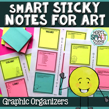 Preview of smART Sticky Notes for Art Critiques - Graphic Organizers