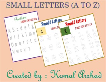 Preview of small letters (a to z) trace the letters