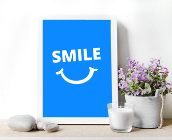 Preview of smile poster -typography  poster - emojy design poster - ready to print