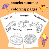 easy snacks and food summer coloring pages for kids
