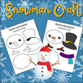 Preview of snowman craft DAY Activity-snowman craft coloring page