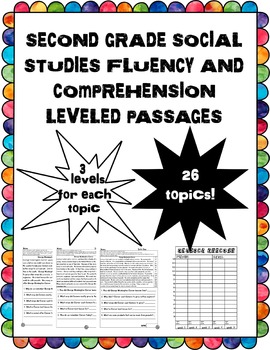 Preview of social studies fluency and comprehension leveled reading passages