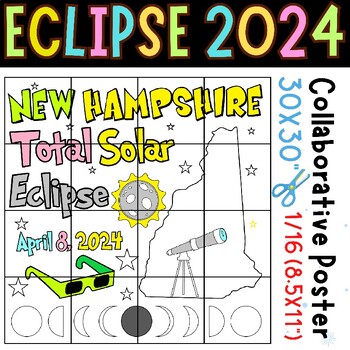 Preview of Coloring the Eclipse 2024 in the Granite State! 2024 NH Collaborative Poster