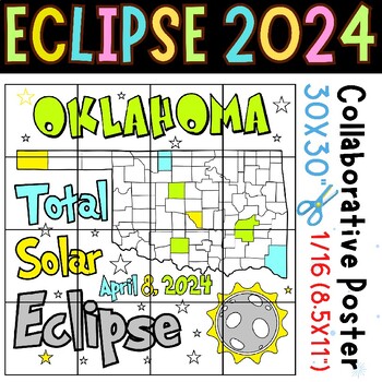 Preview of Oklahoma's Eclipse 2024 Masterpiece: Collaborative Coloring Poster Craft