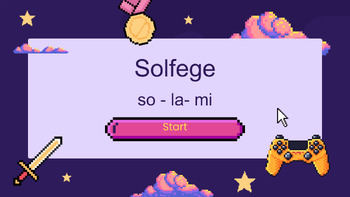 Preview of solfege game, so-la-mi - 15 questions - Google Slides