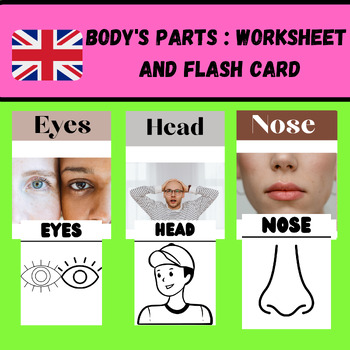 Preview of Body's Parts : Worksheet and Flash card