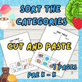 sort into categories cut and paste worksheets - printables