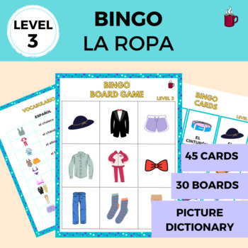 Clothing Vocabulary Activities & Games Unit in Spanish (La ropa)