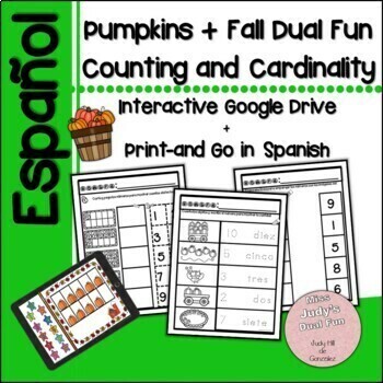 Preview of spanish counting google printable kindergarten activities 