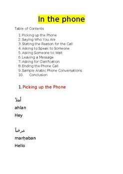 Preview of speak arabic over the phone with confidence (english translation, pronouncation)