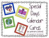 Special Days Calendar Cards {Primary Colors}