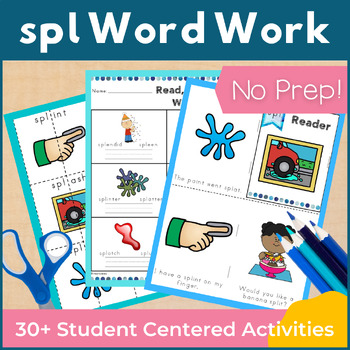Preview of spl Word Family Word Work and Activities - Three Letter Blends Word Work