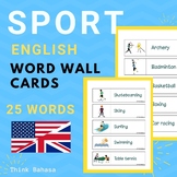 sport ENGLISH SPORTS vocabulary word wall for EFL ESL ELD 