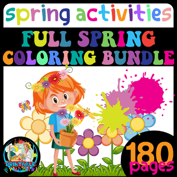 Preview of spring and summer back to school  coloring pages bundle for all school season