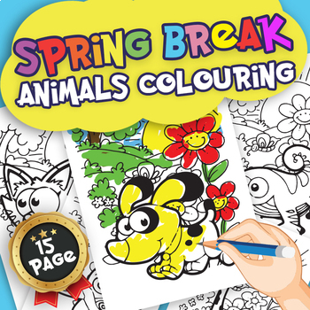 Preview of spring break coloring & spring break Animals Colouring