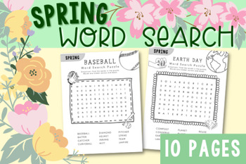 Preview of spring break reset  activities craft book word search puzzle