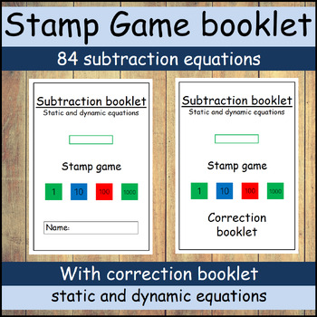 Preview of stamp game: subtraction booklet (static and dynamic equations)