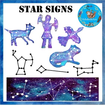 Preview of Star Constellations Zodiac Clip Art {Star Signs Astrology Clip Art}