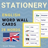 stationery ENGLISH word wall | EFL ESL ELD English classro