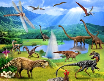 Preview of stegosaurus, allosaur, cacops, carnotaurus, diplodocus, triceratops, tyrannosau
