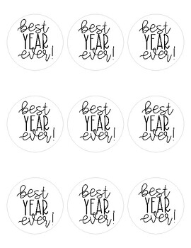 Preview of sticker template: best year labels
