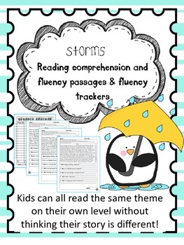 Preview of storms fluency and comprehension leveled passages