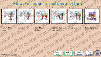 Preview of story - how to make a snowman interactive game