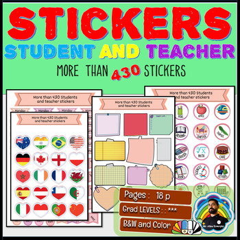 Preview of student and teacher stickers | More than 400 student and teacher stickers